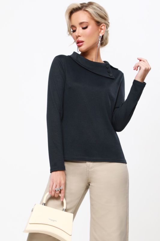 Dark gray sweater with asymmetric collar