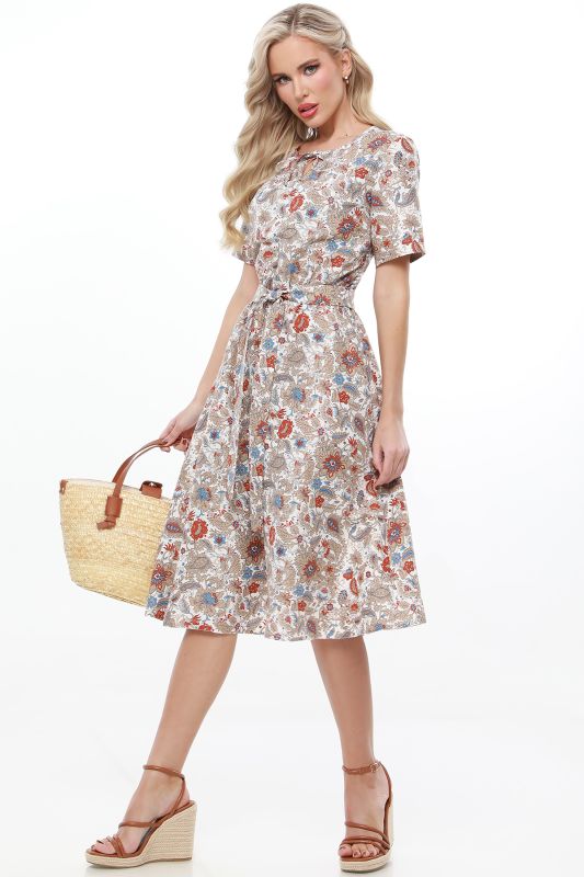 Dress Floral Romance, brown