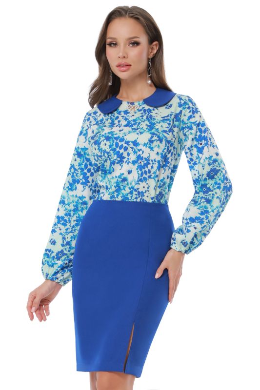 Suit with pencil skirt blue