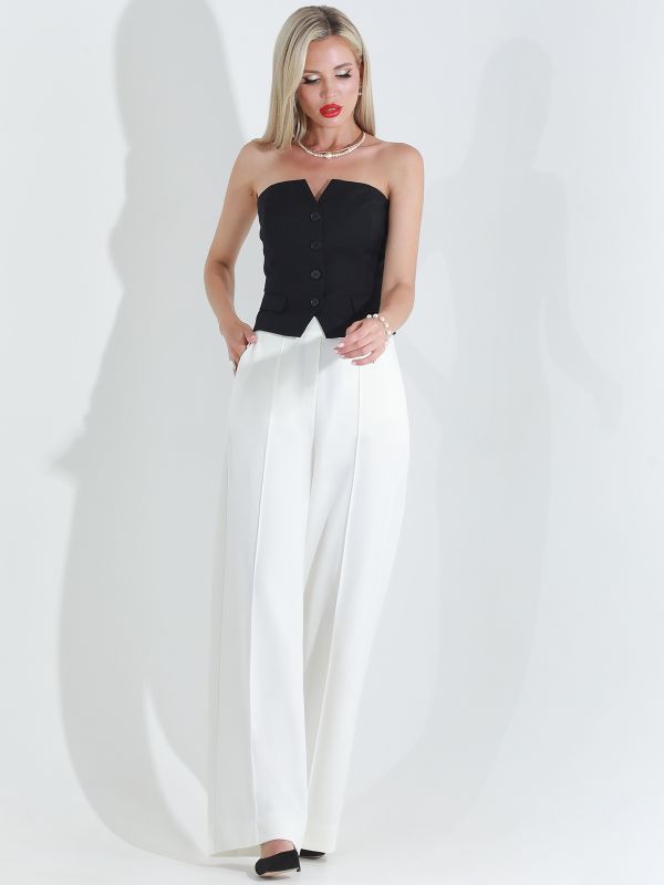 Pants Wide Openings, white