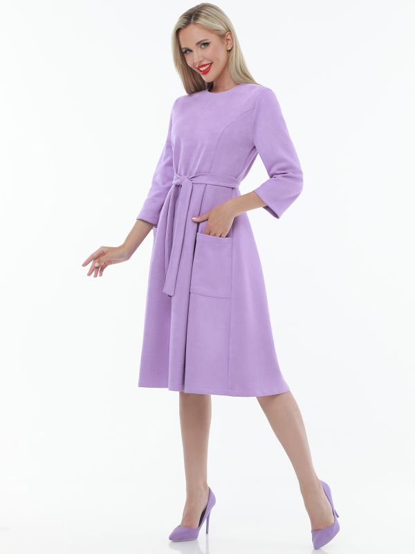 Lilac dress with patch pockets