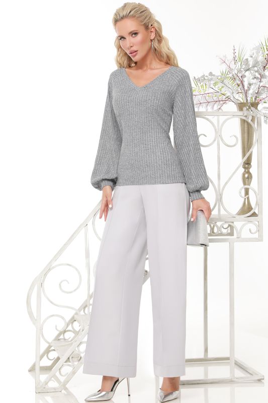 Sweater gray with puffed sleeves