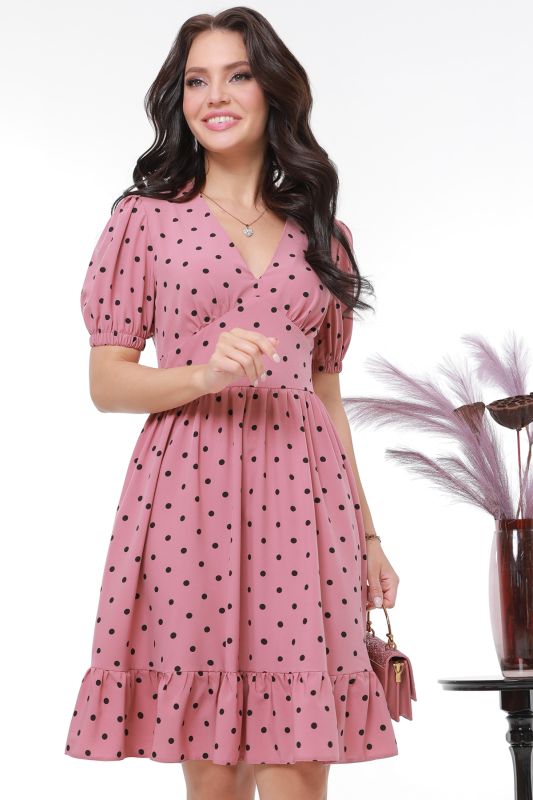 Dress with polka dot ruffle