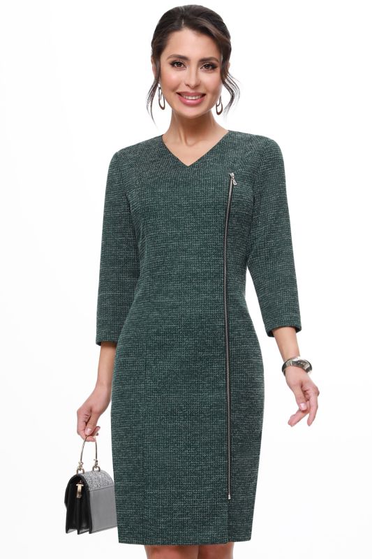 Knitted dress with full length zipper