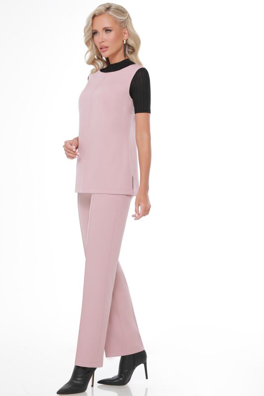 Pink pantsuit with belt