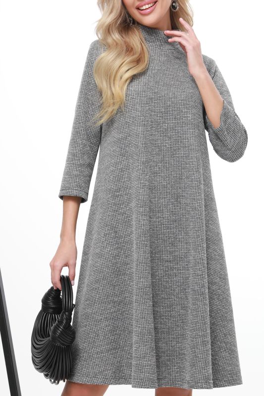 A-silhouette gray knitted dress