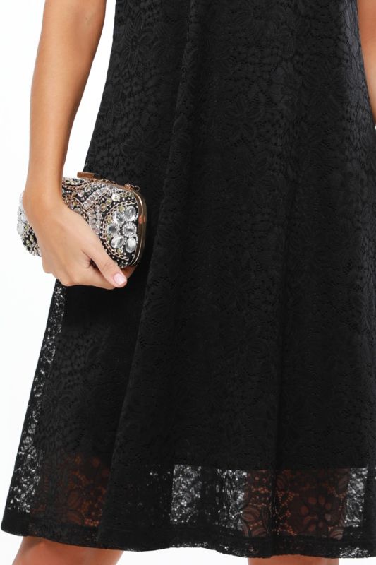 Black guipure dress, dressy