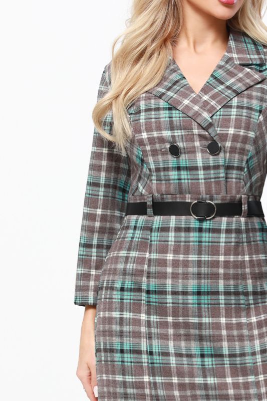 Plaid Dress with Belt