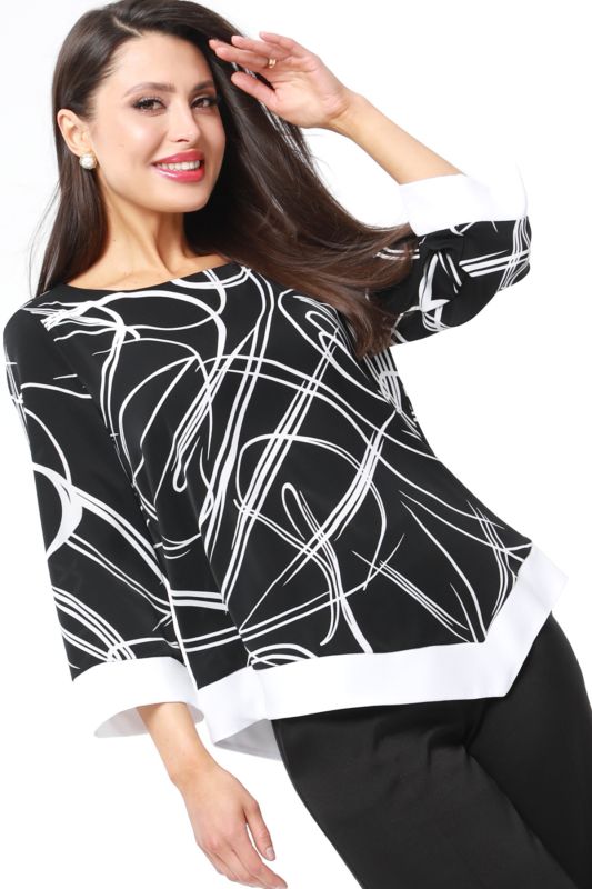 Black and White Printed Blouse