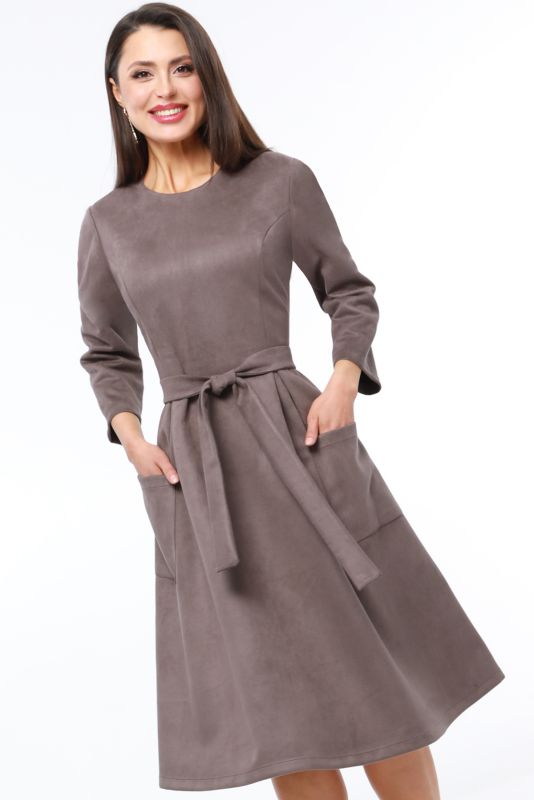 Brown Suede Dress with Belt