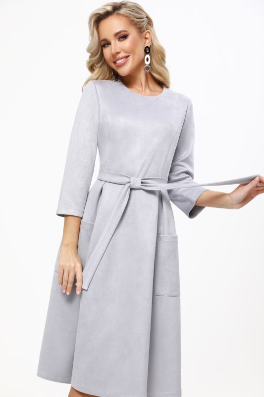 Light gray dress with patch pockets