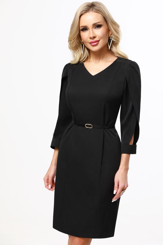 Black dress with cutout on the sleeves