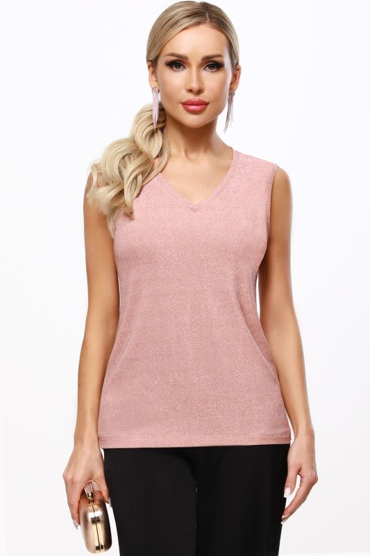 Lurex top, peachy pink.