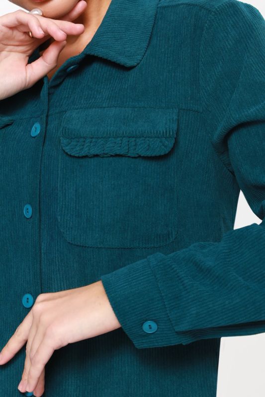 Corduroy shirt with patch pockets