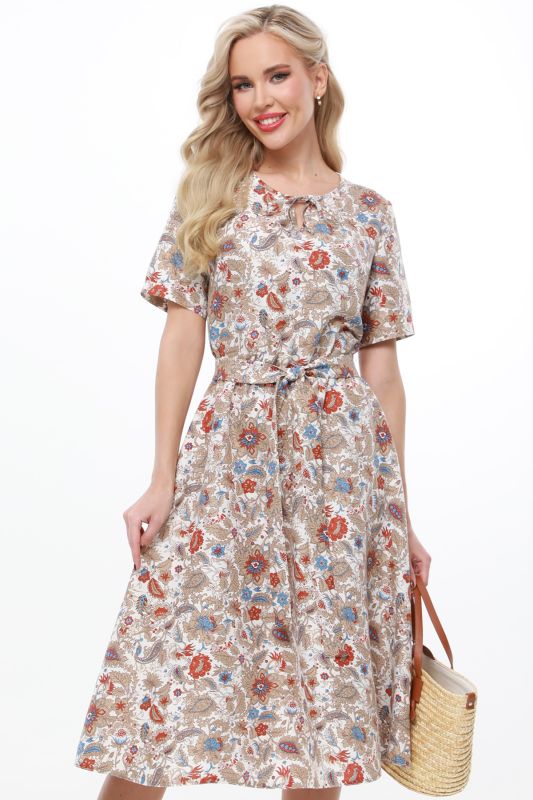 Dress Floral Romance, brown