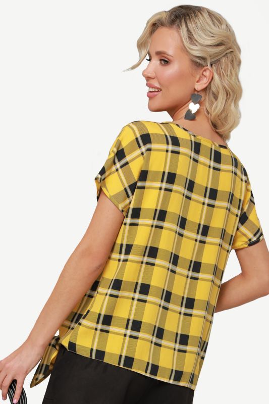 Black and yellow checkered blouse