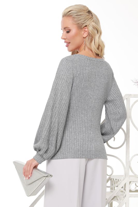 Sweater gray with puffed sleeves