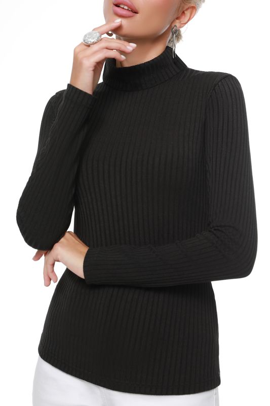 Long Sleeve Black Noodle Turtleneck Turtleneck