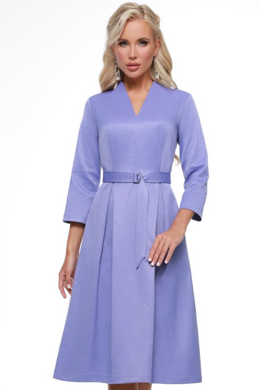 Lilac dress with pleats on skirt