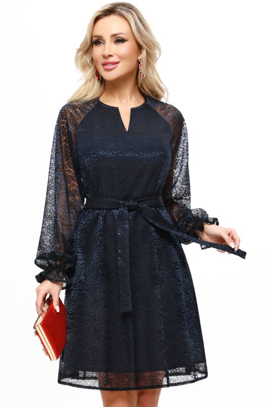 Dark blue guipure dress