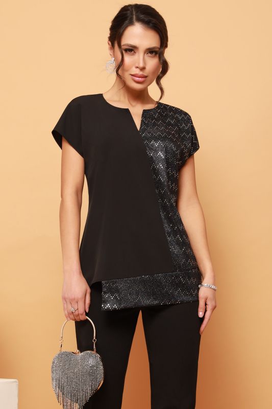 Black blouse with sequins