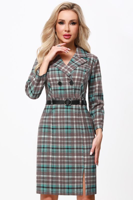 Plaid Dress with Belt