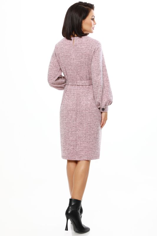 Pink knitted dress with belt