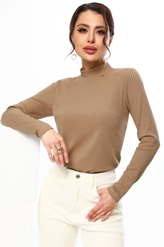 Long sleeve turtleneck knit noodle shirt