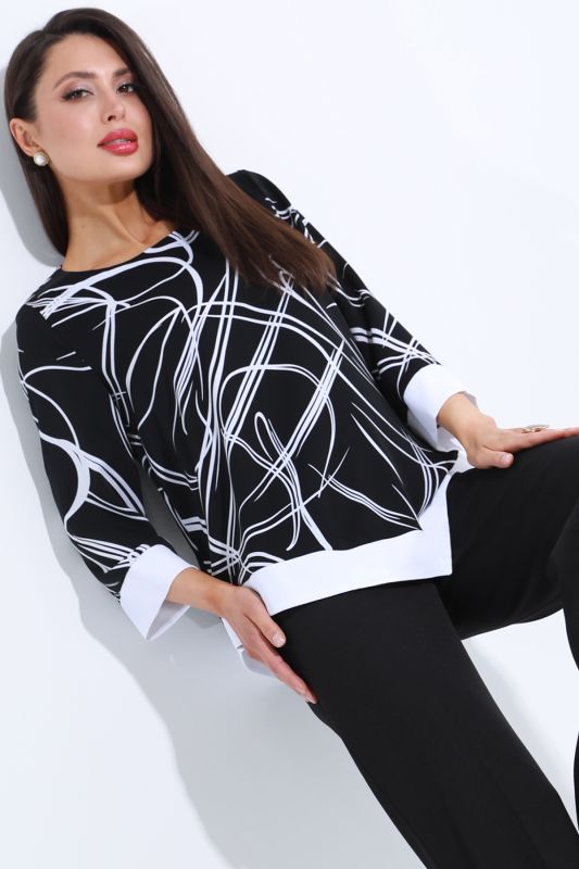 Black and White Printed Blouse