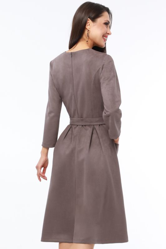 Brown Suede Dress with Belt