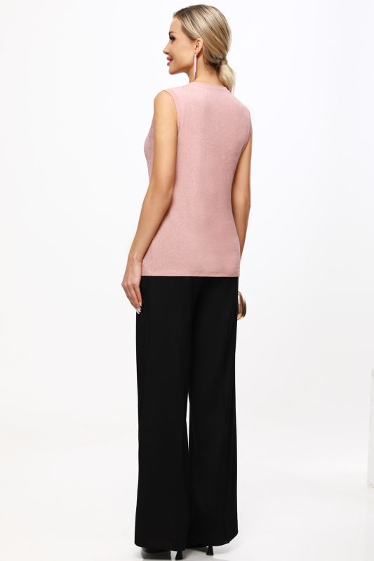 Lurex top, peachy pink.