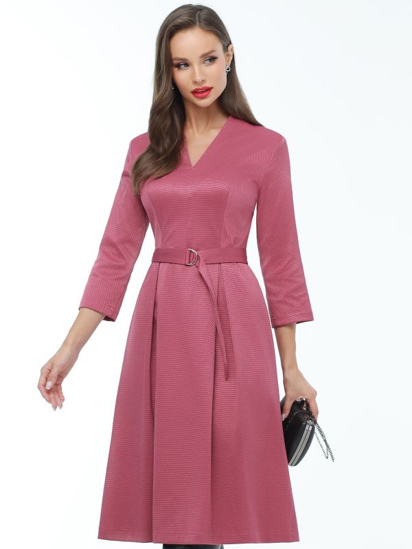 Pink dress with pleats on skirt