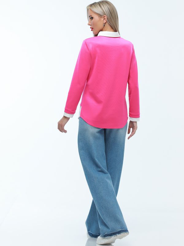 Blouse two in one fuchsia color