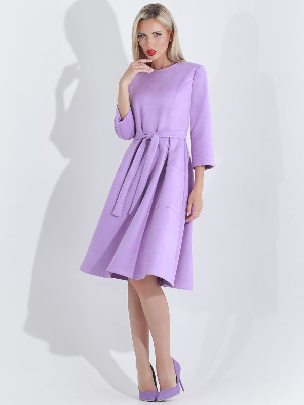 Lilac dress with patch pockets