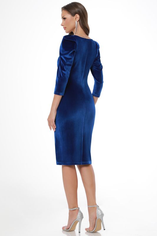 Blue velvet cocktail dress