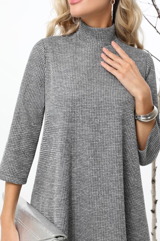 A-silhouette gray knitted dress