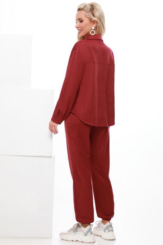 Suede pantsuit with patch pockets