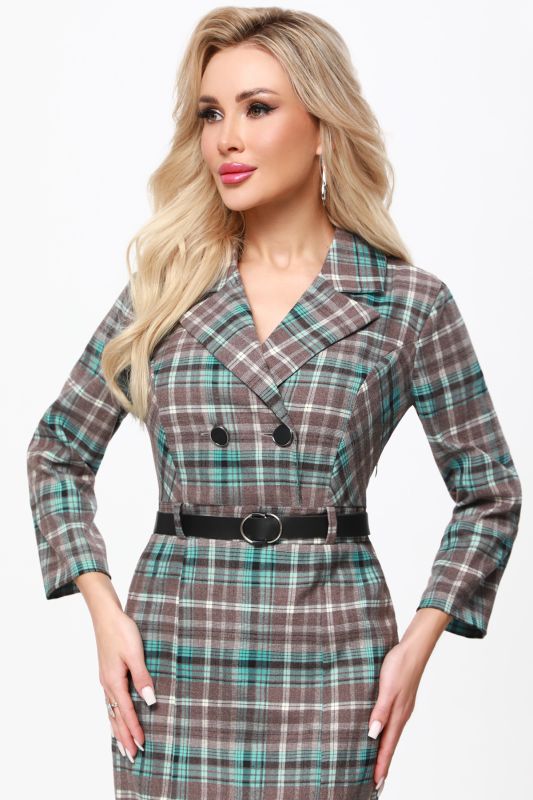 Plaid Dress with Belt