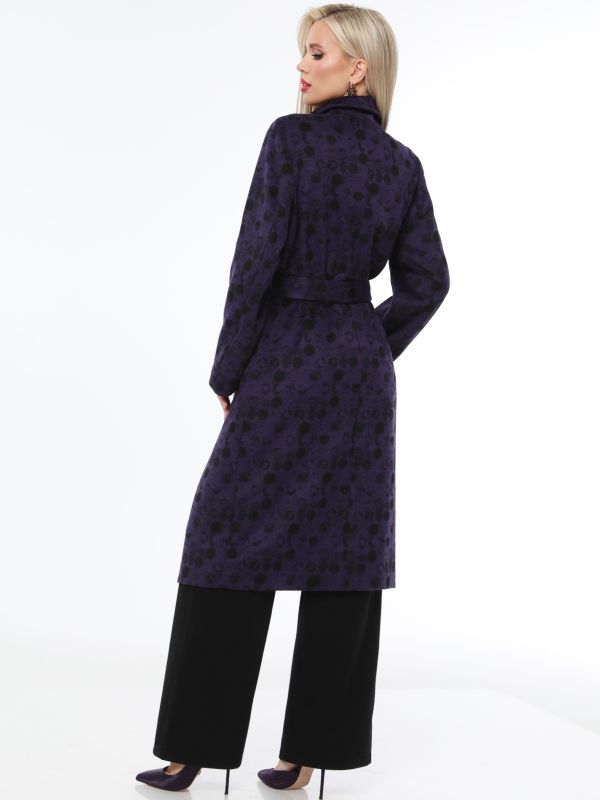 Purple demi coat with belt