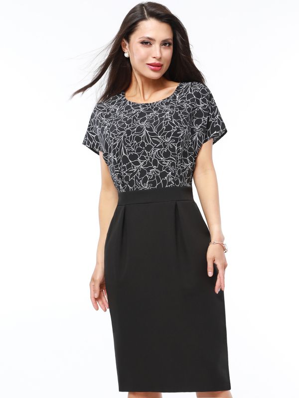 Dress 2in1 black with print