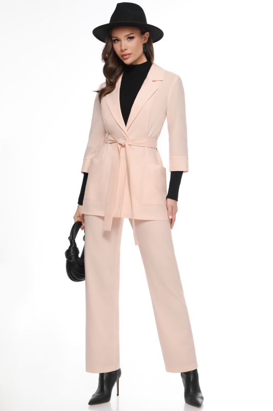 Peach colored pantsuit