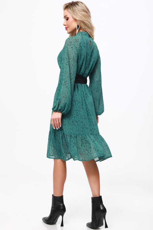 Long sleeve chiffon dress with lining