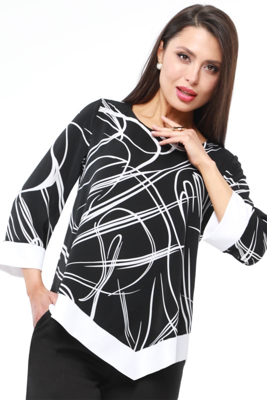 Black and White Printed Blouse