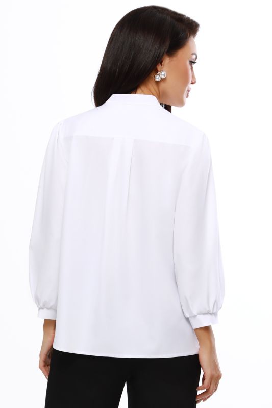 White blouse with stand-up collar