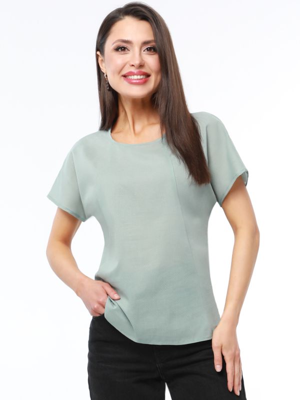 Blouse in gray-green color