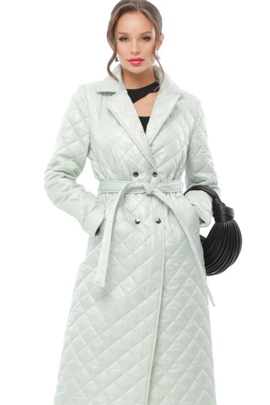 Light mint quilted coat