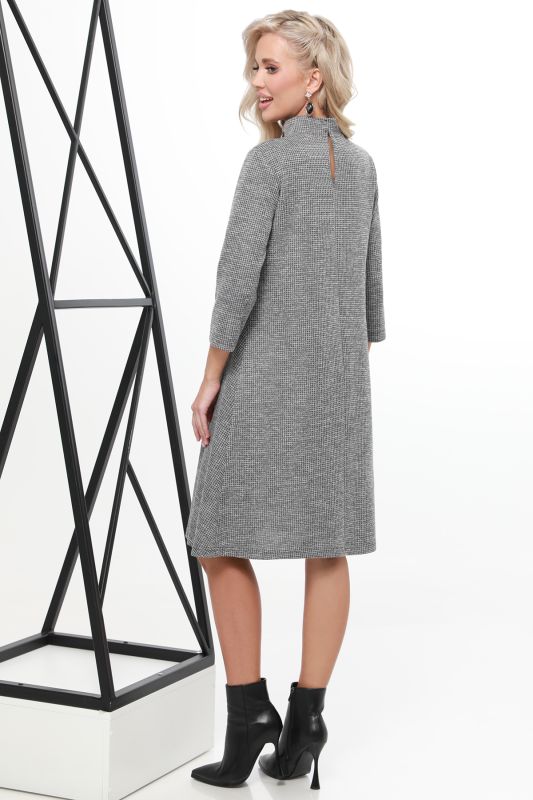 A-silhouette gray knitted dress