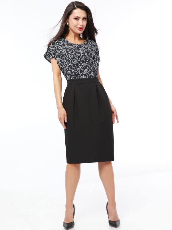 Dress 2in1 black with print