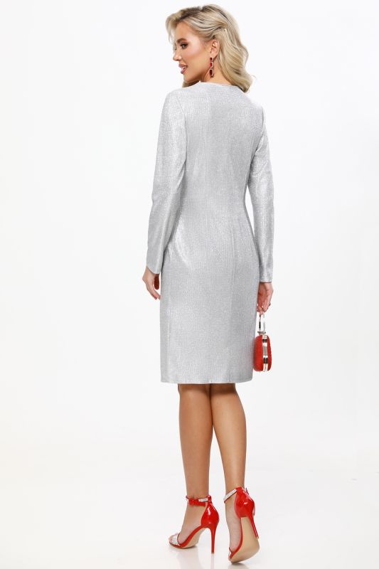 Silver draped cocktail dress