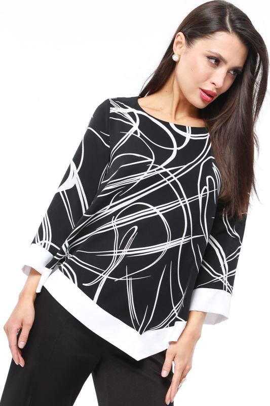 Black and White Printed Blouse